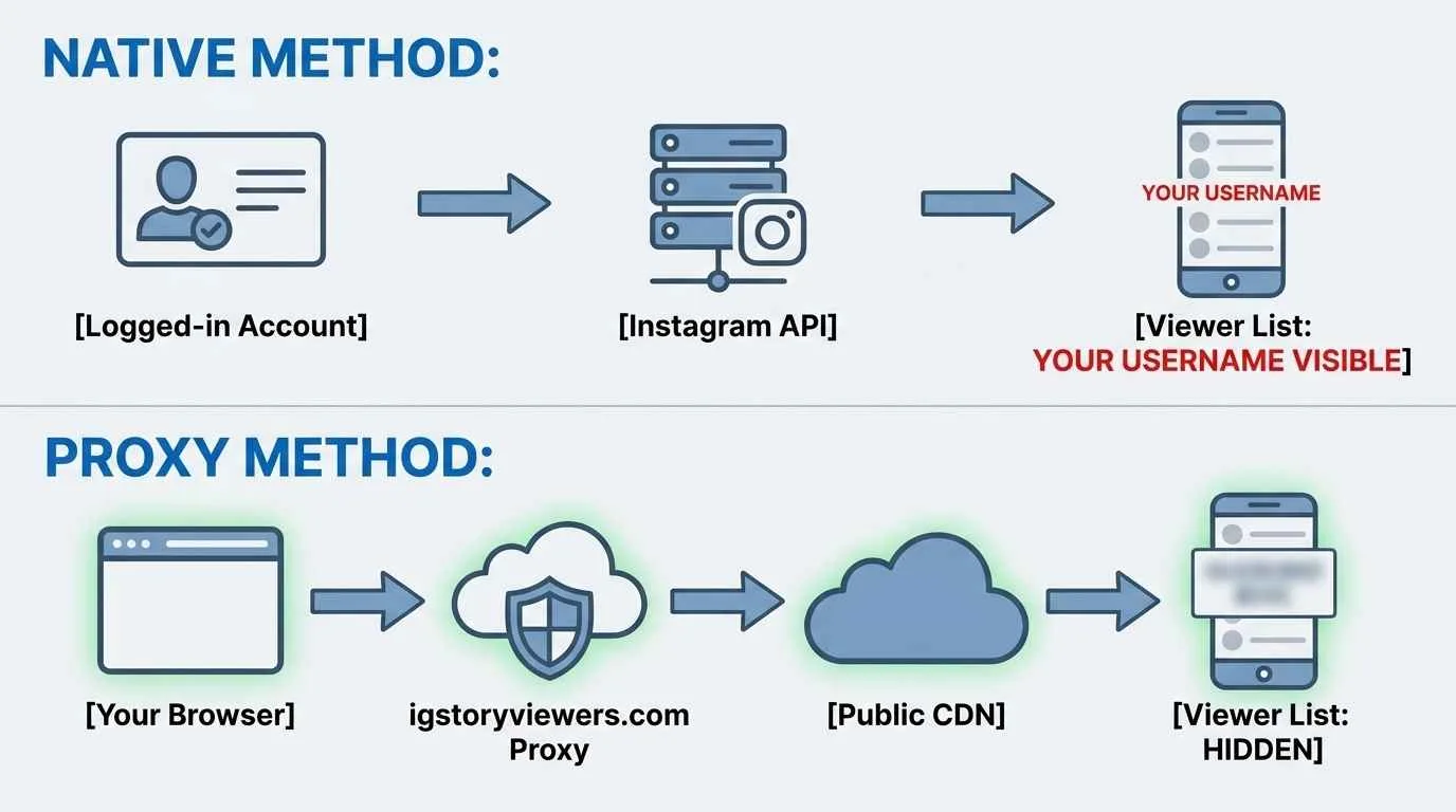 NATIVE INSTAGRAM VIEWING VS. PROXY ANONYMITY