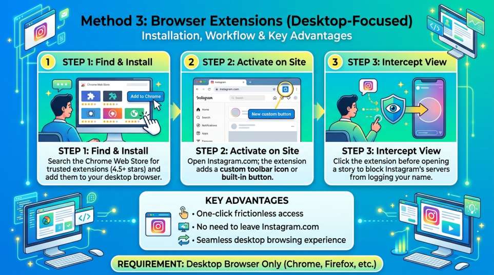  Browser Extensions method to view insta story
